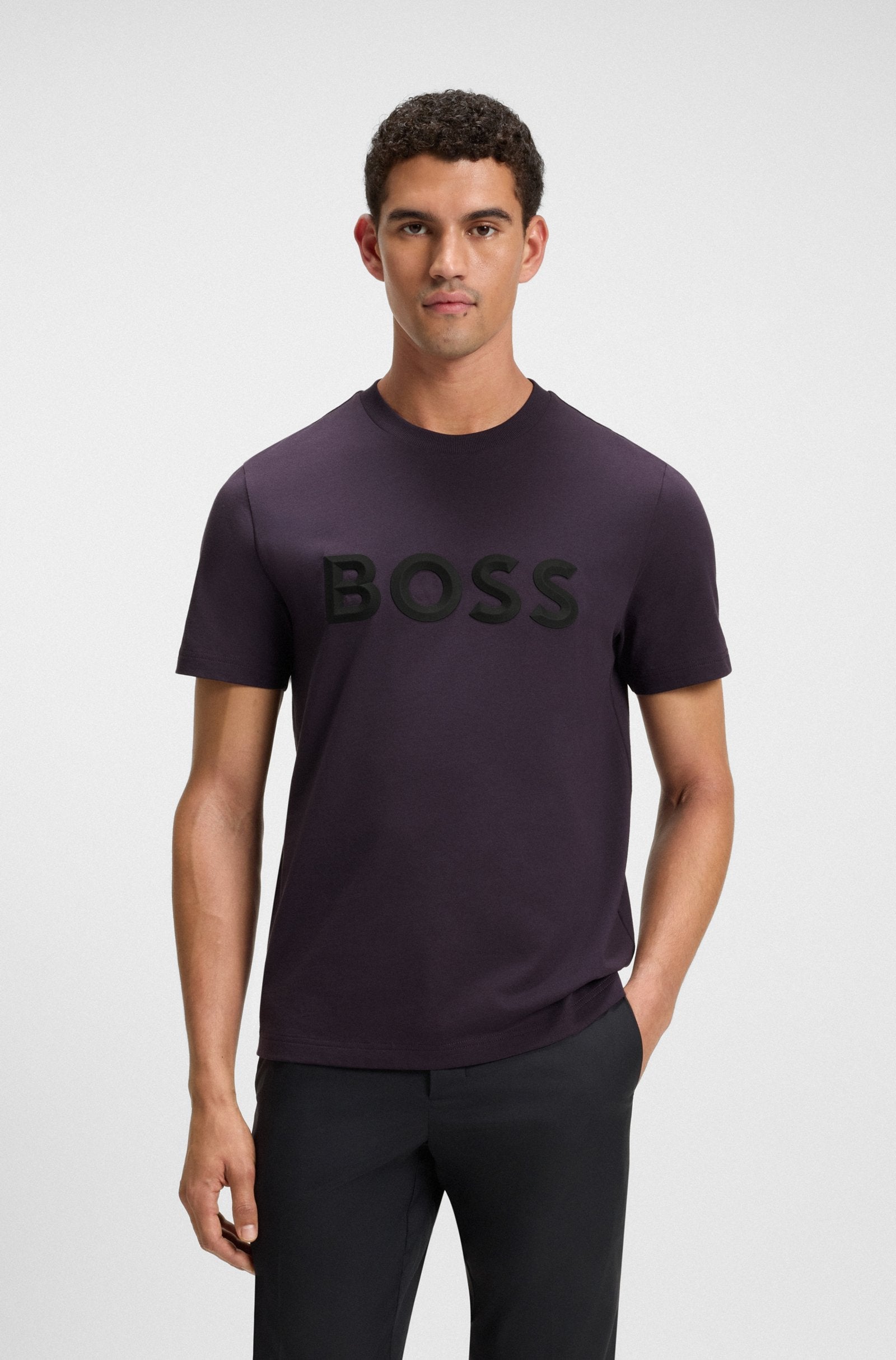 Boss Green Iconic Zone Tee - Dark Purple