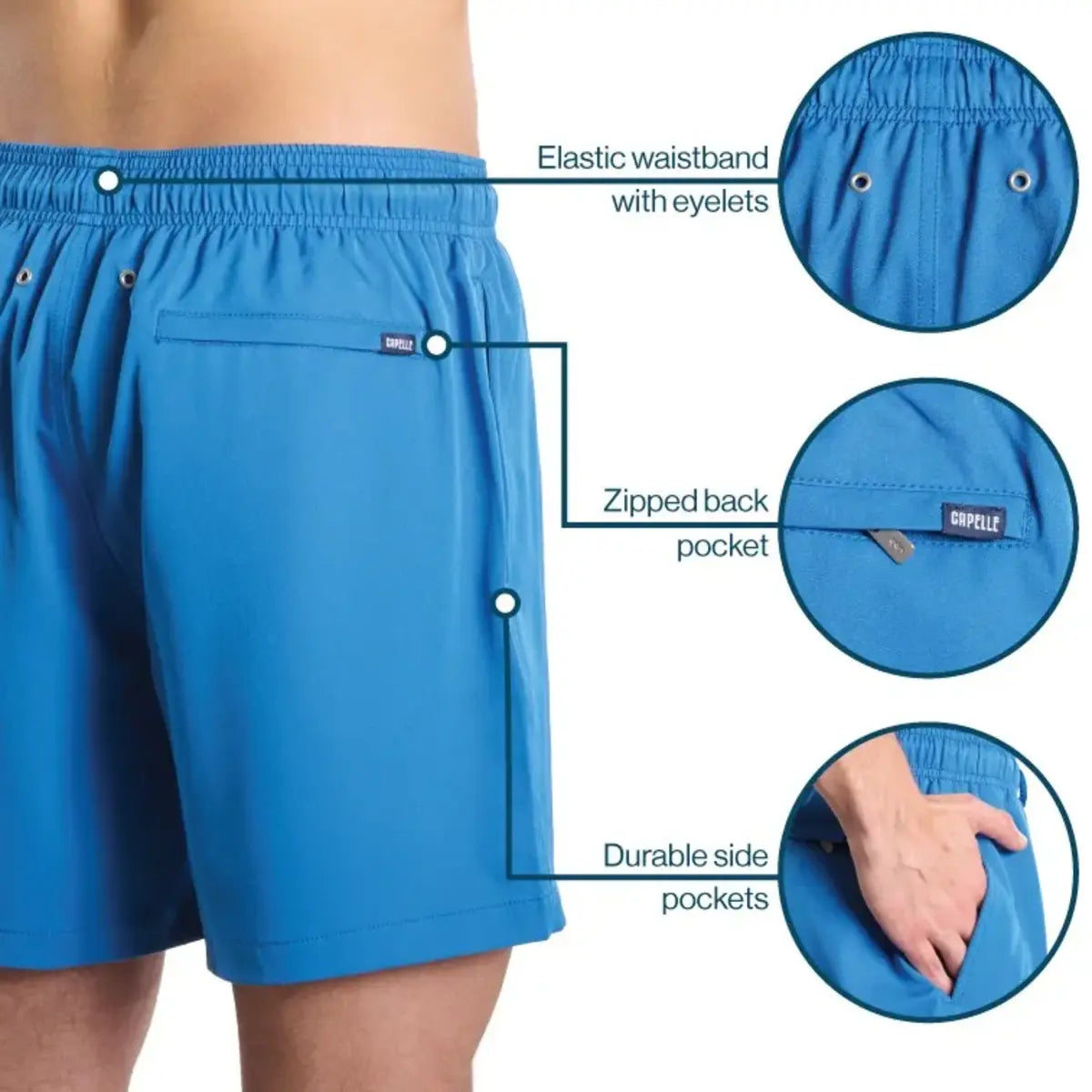 Men’s Premium Compression-Lined Hybrid Shorts – Sand Waves Heat and Bloom