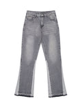 GREY SPLIT FLARE DENIM