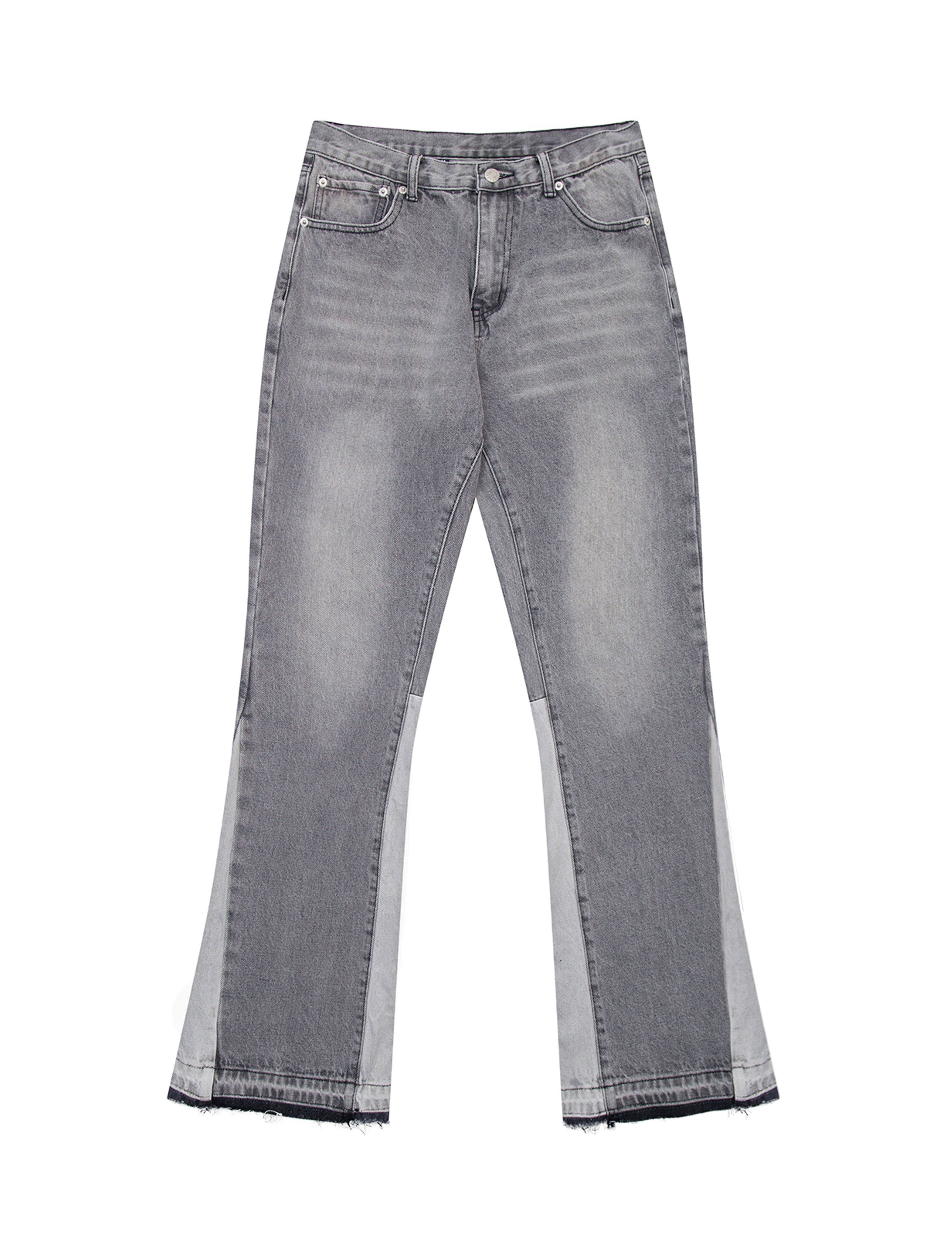 GREY SPLIT FLARE DENIM