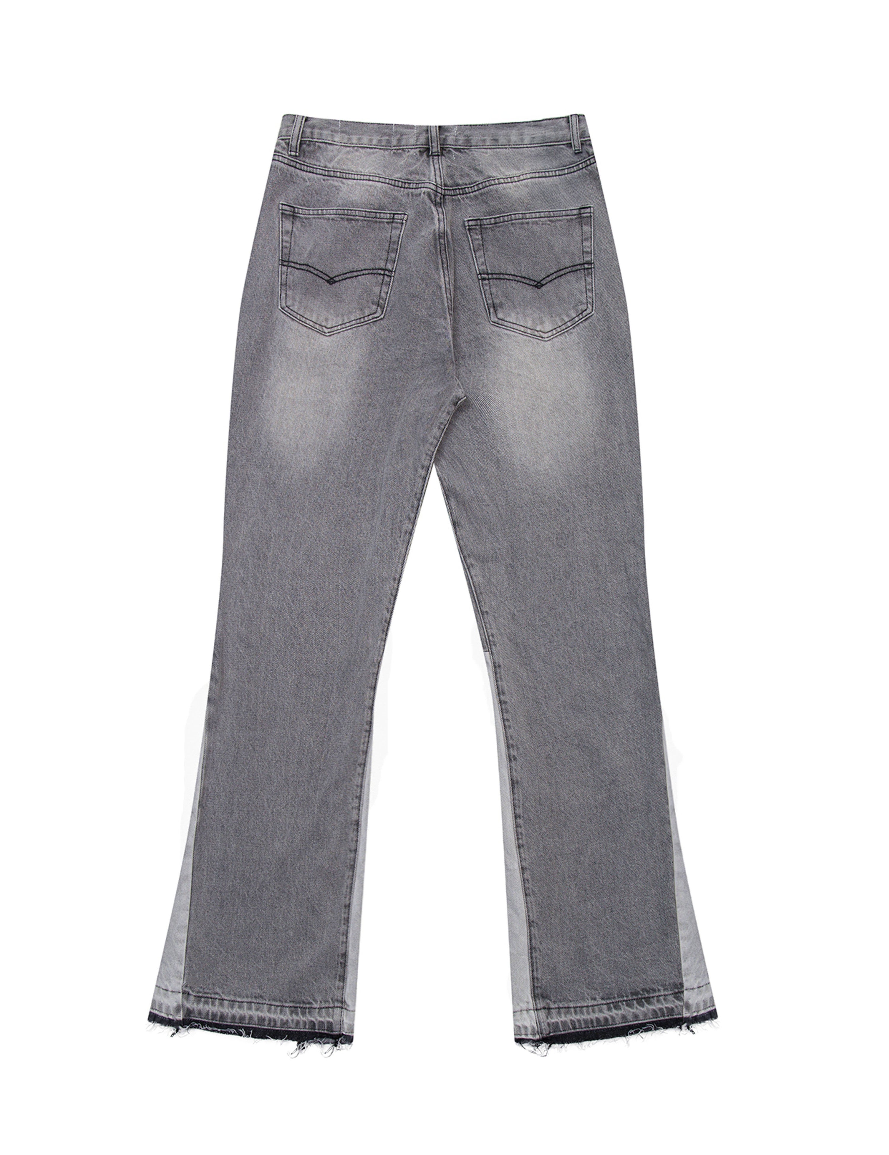 GREY SPLIT FLARE DENIM