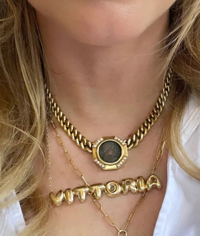 large bubble letter name necklace
