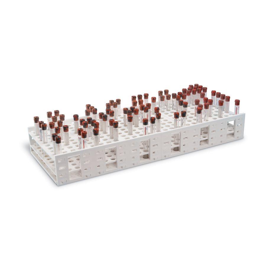 Heathrow Scientific 24323E Mega Rack Tube Rack for 13-16mm Tubes, White