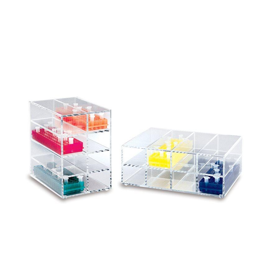 Heathrow Scientific 23263B Storage Rack, Horizontal, for 80-Well Tube Racks, Clear