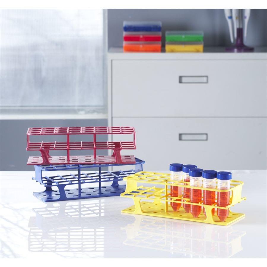Heathrow Scientific 27512B OneRack Tube Rack Full-Size POM 16 mm 72-Place, Blue