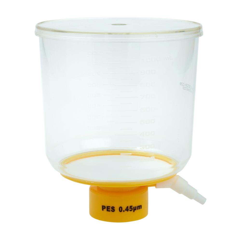CELLTREAT 229714 1000mL Bottle Top Filter, PES Filter Material, 0.45μm, 90mm, Sterile (24/pk)