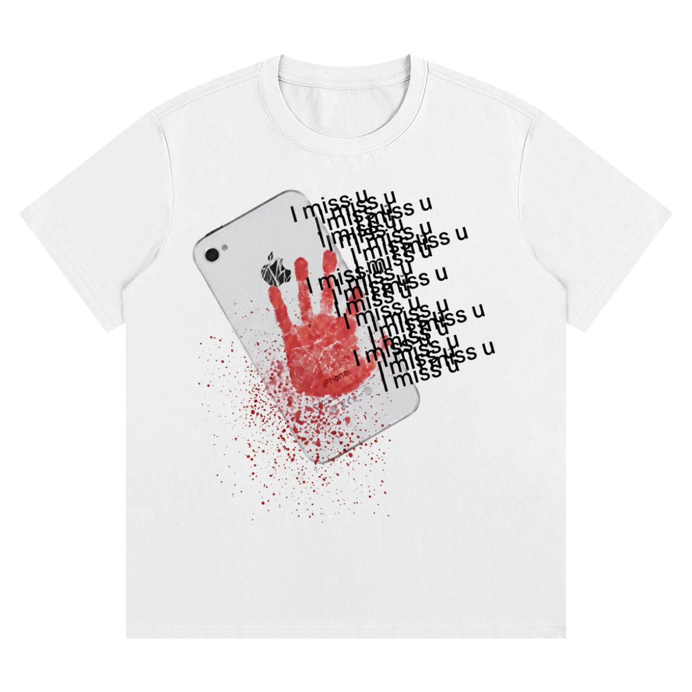 i miss u Streetwear Tee Graphic Y2K Unisex Regular Fit Crew Neck T Shirt 220GSM Cotton