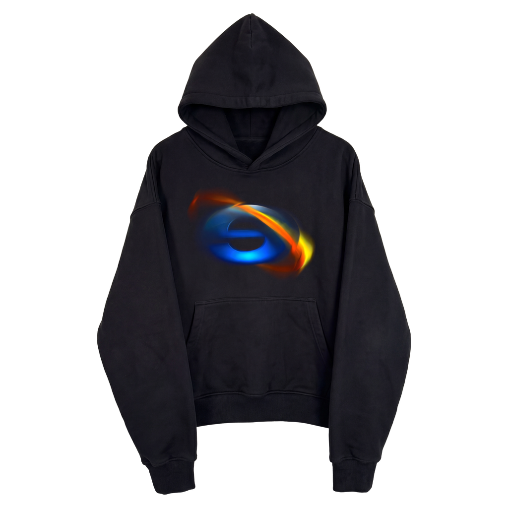 Internet Streetwear Cropped Black Hoodie 400GSM Y2K Graphic Unisex Cotton