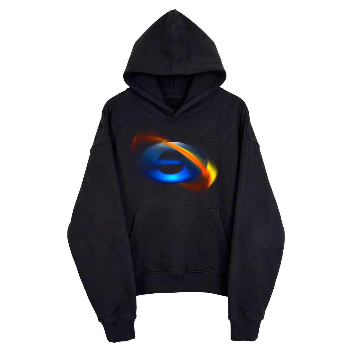 Internet Streetwear Cropped Black Hoodie 400GSM Y2K Graphic Unisex Cotton