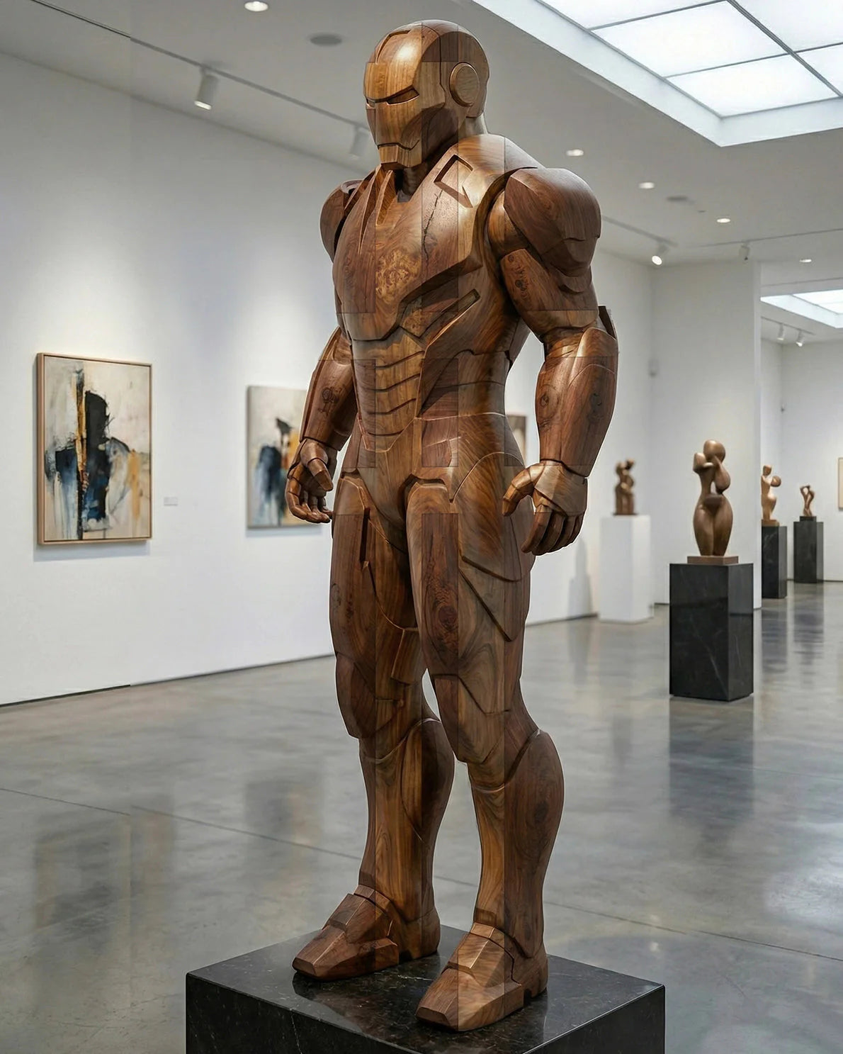 Wooden Armored Hero Statue