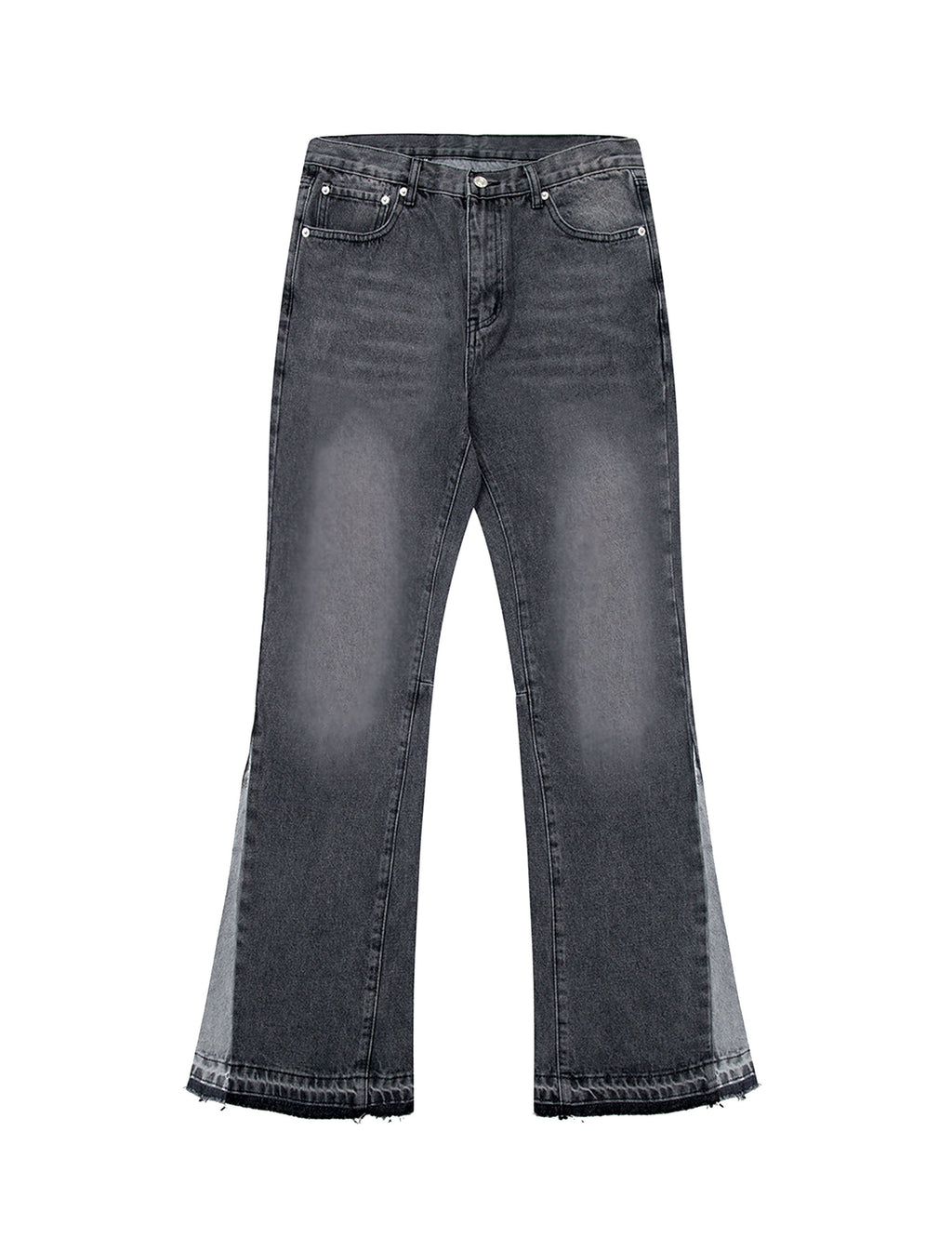 CHARCOAL SPLIT FLARE DENIM