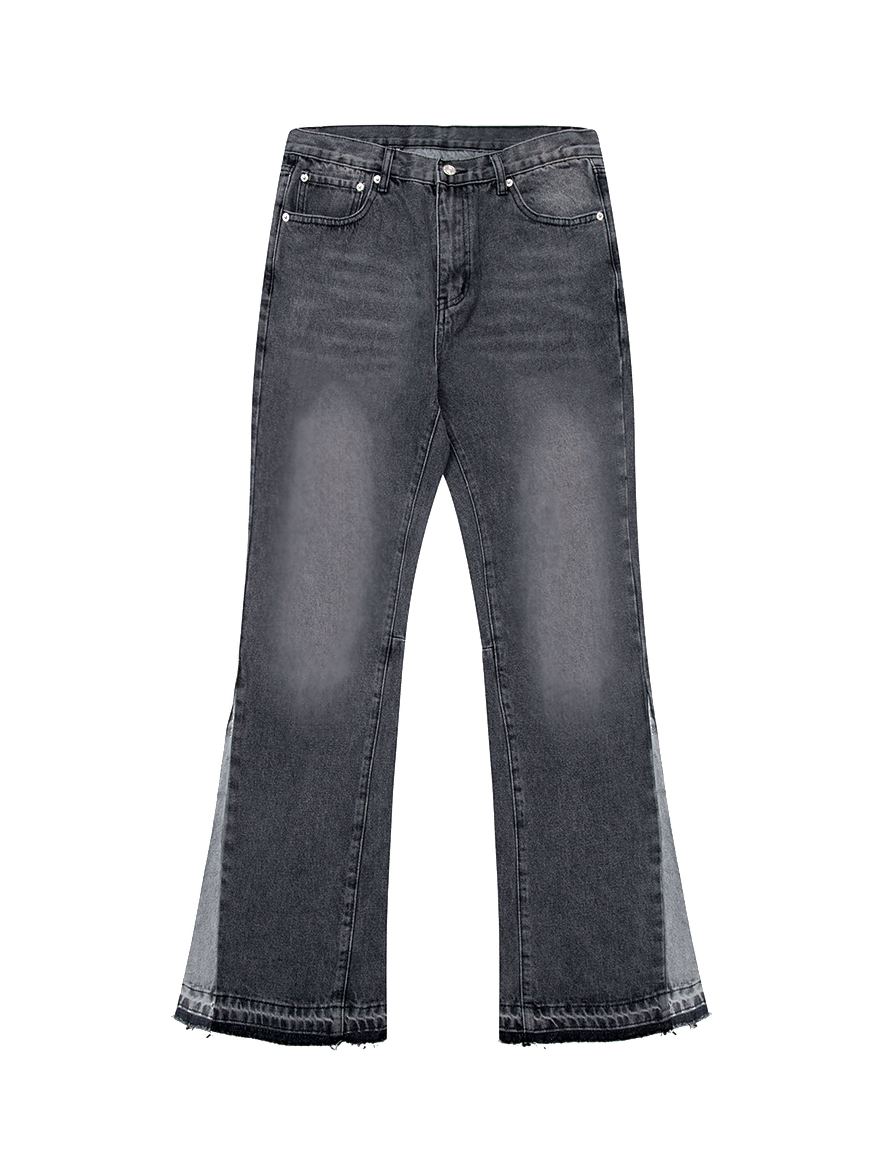 CHARCOAL SPLIT FLARE DENIM