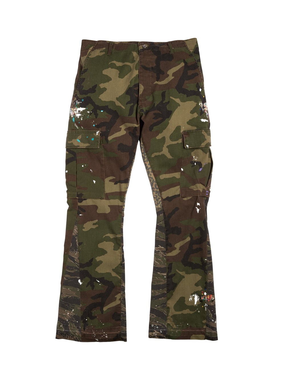 CAMO SPLIT FLARE DENIM