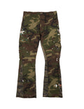 CAMO SPLIT FLARE DENIM