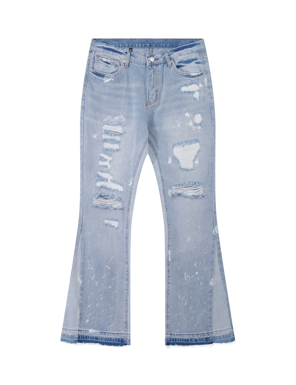 SKY DISTRESSED SPLIT FLARE DENIM
