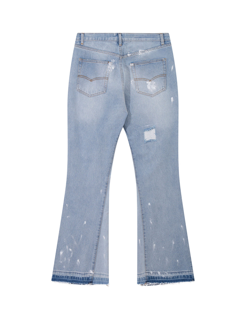 SKY DISTRESSED SPLIT FLARE DENIM