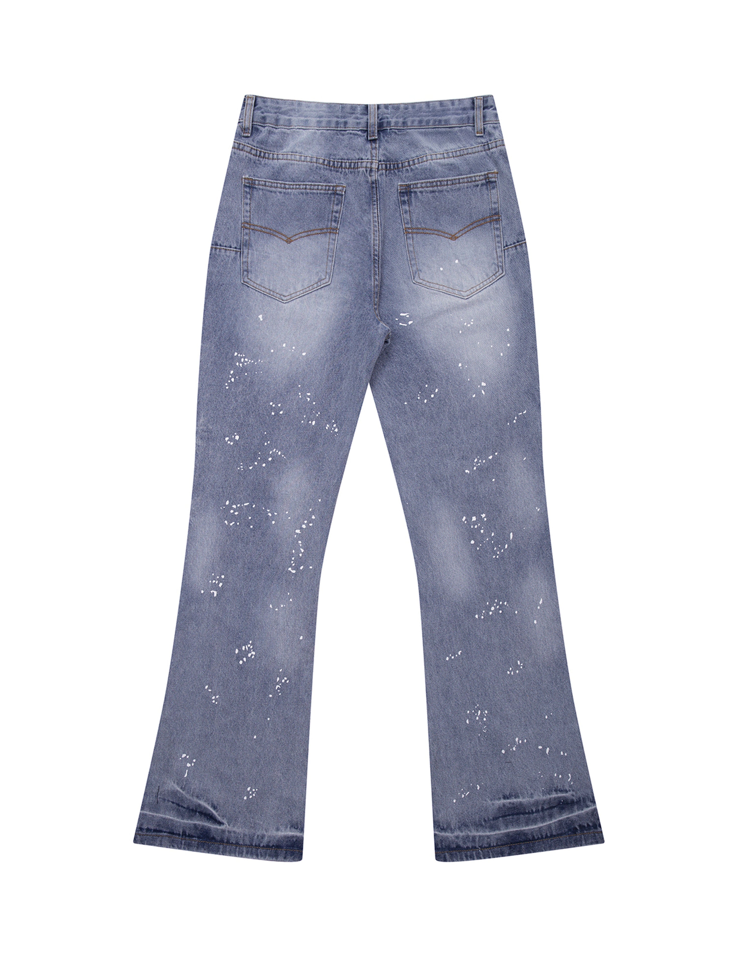AZUL DISTRESSED SPLIT FLARE DENIM