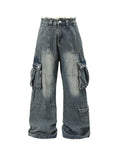 AZUL DISTRESSED CARGO DENIM
