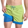 Men’s Premium Compression-Lined Hybrid Shorts – Key Lime