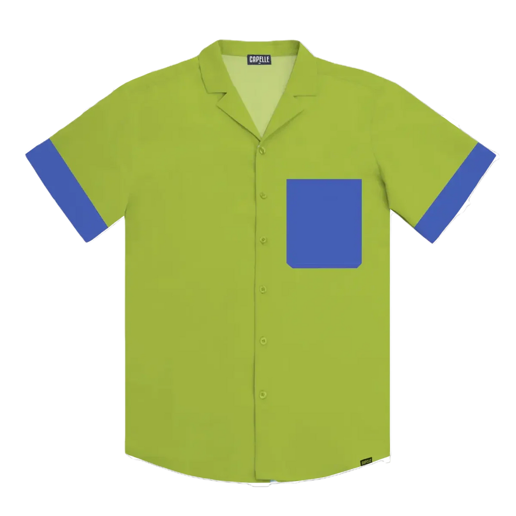 Men’s Short Sleeve Tailored Fit Button-Down Shirt – Key Lime