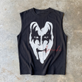 KISS Cropped Boxy Black Tank Top 280GSM Streetwear Graphic Y2K Unisex Cotton