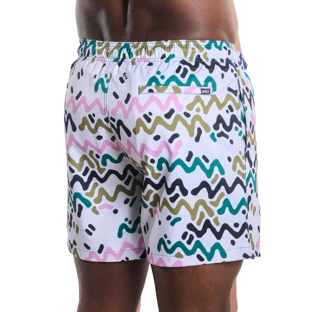 Men’s Premium Compression-Lined Hybrid Shorts – Line Rush-Orchid and Kelp