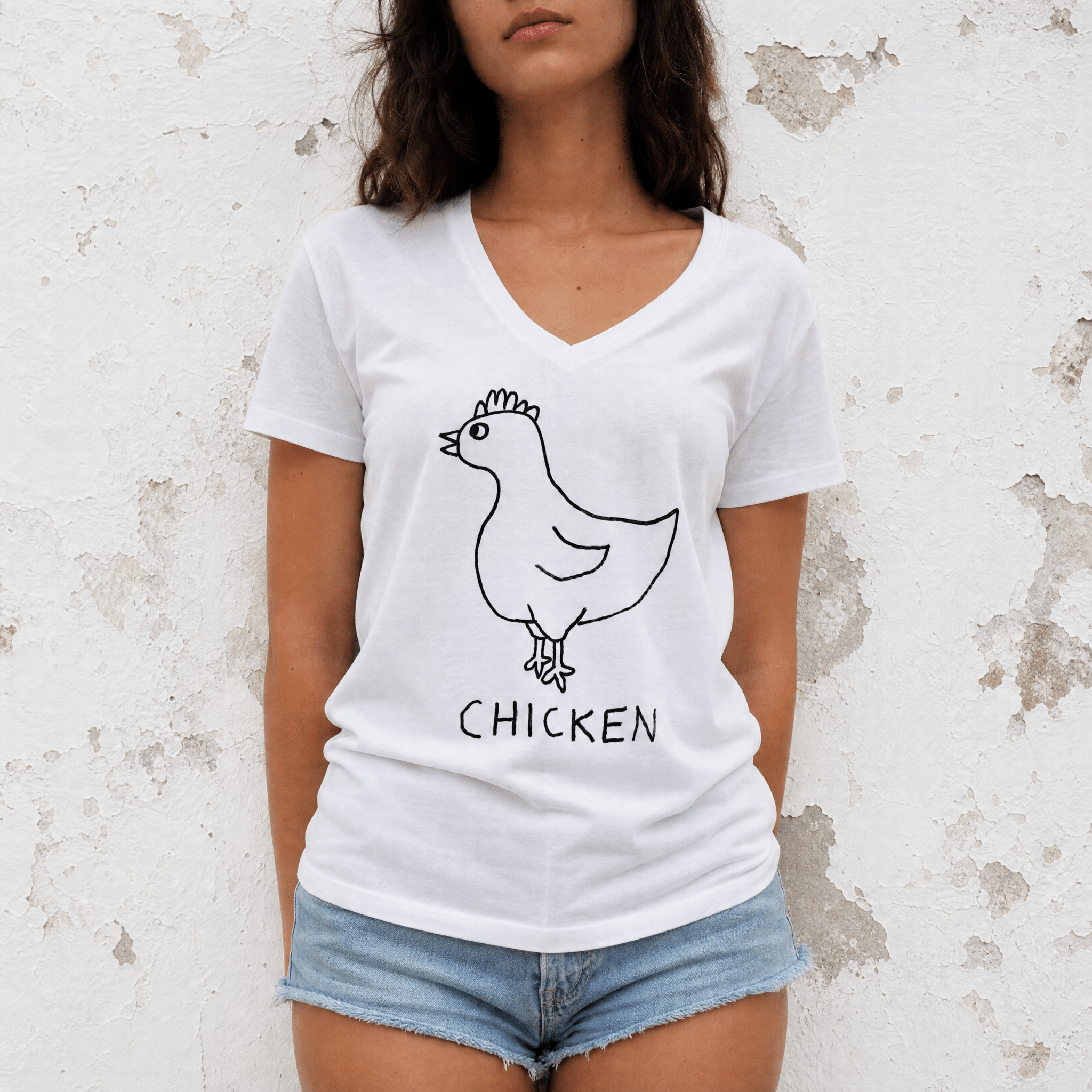 Chicken - Women's V-Neck Tee