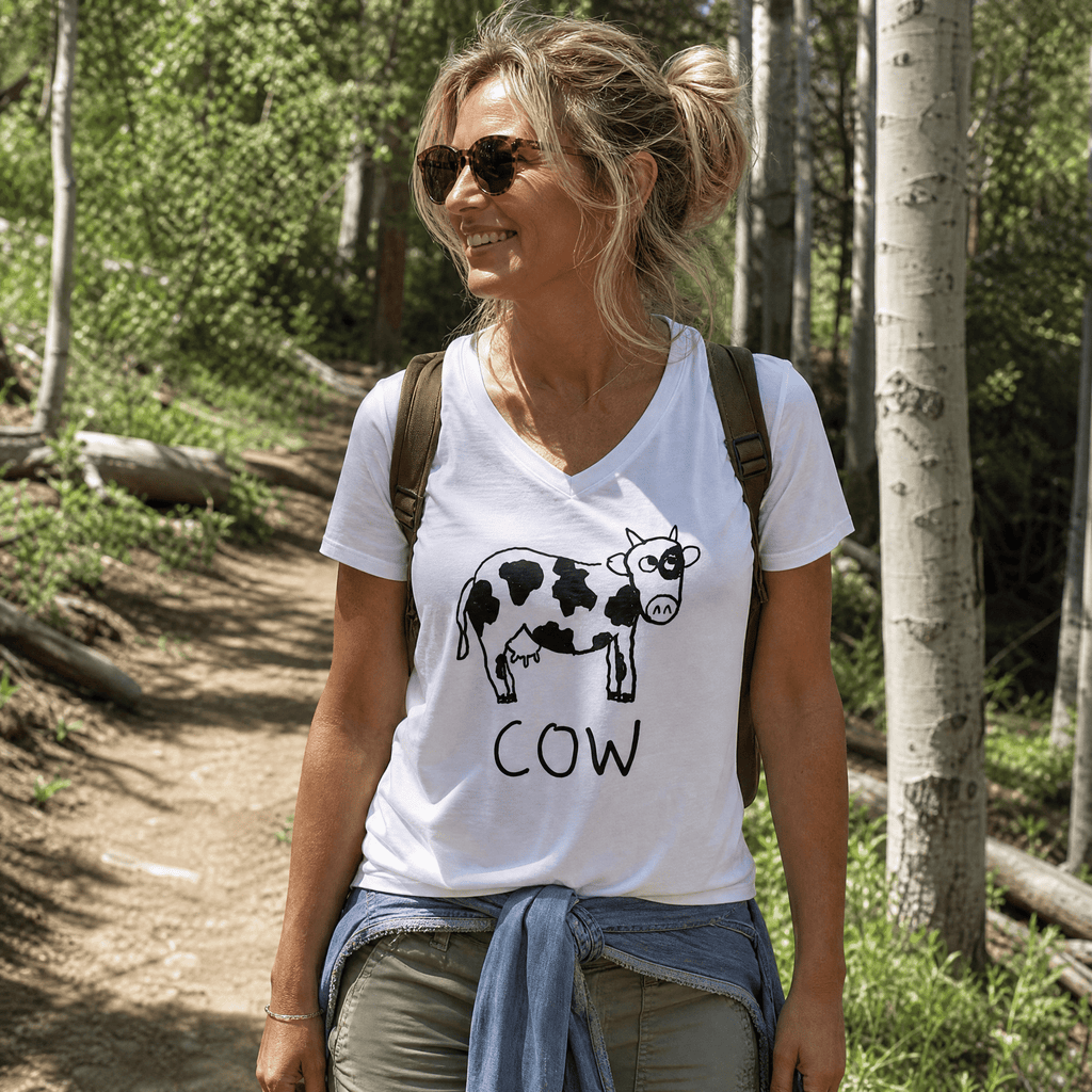 Cow - Women's V-Neck Tee