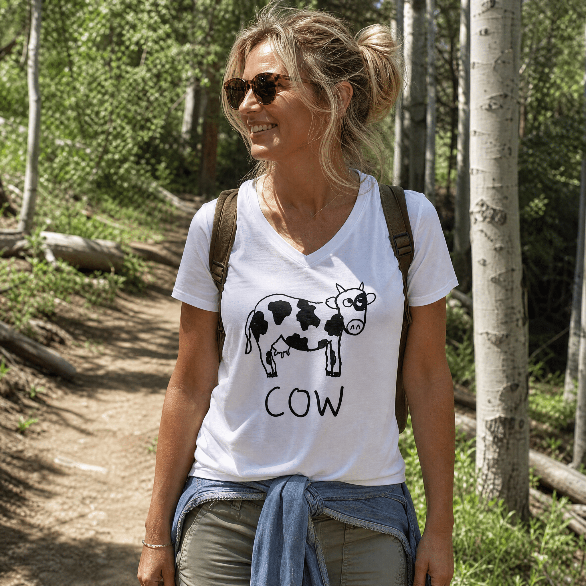 Cow - Women's V-Neck Tee