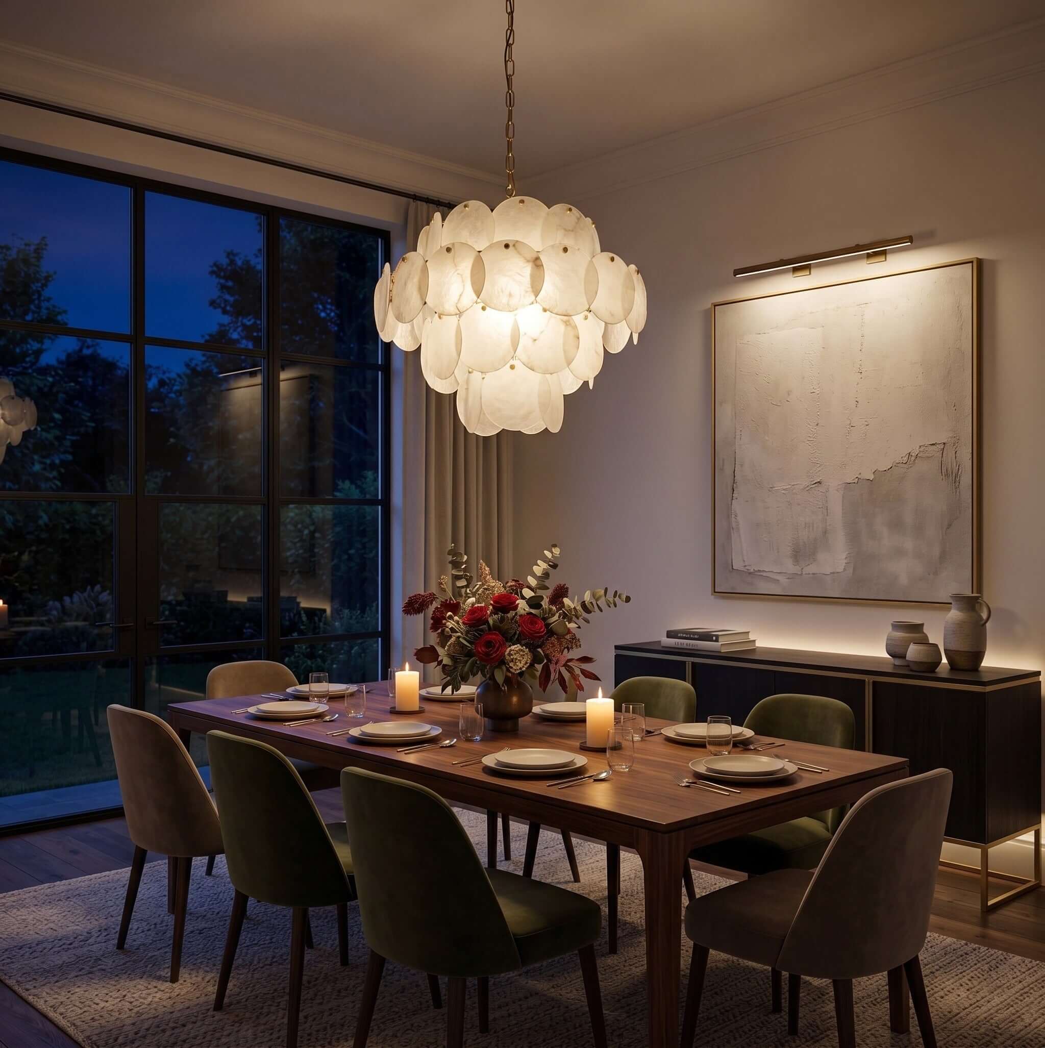 Marble Multi-Tiered Round Chandelier