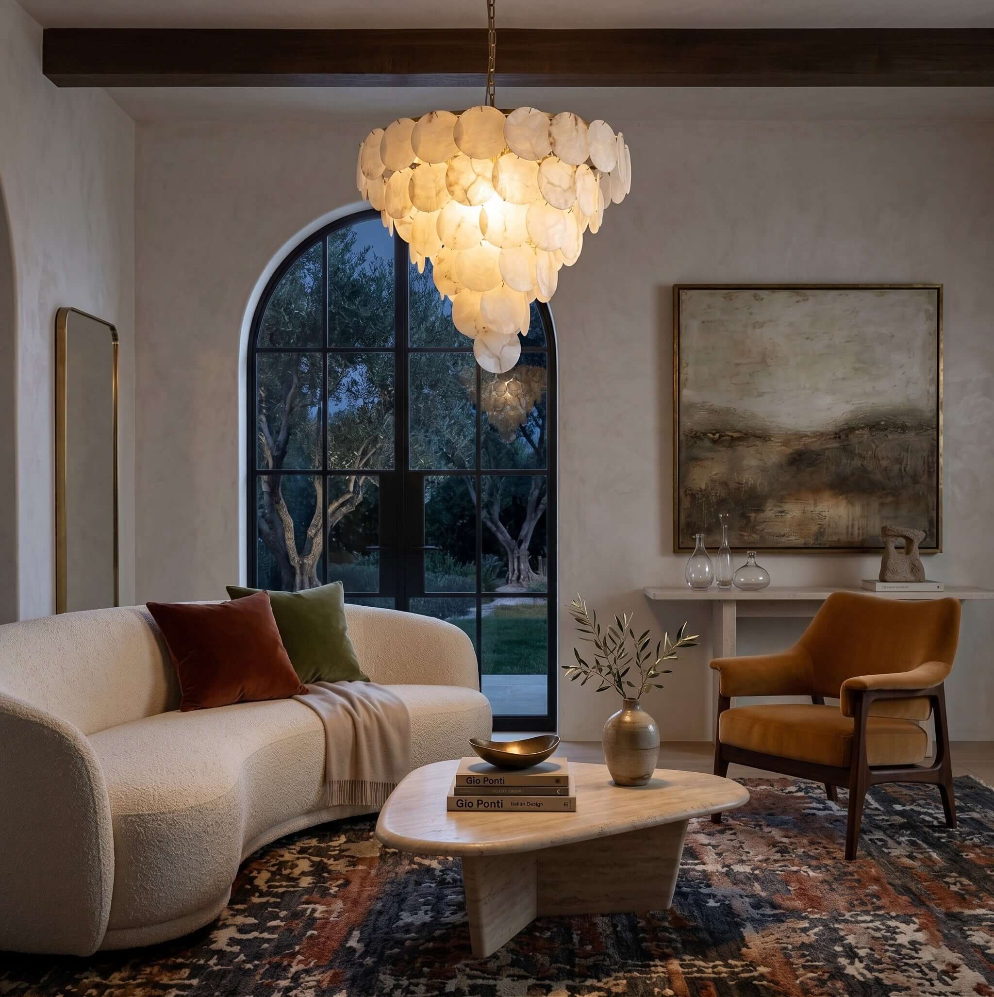 Marble Multi-Tiered Round Chandelier