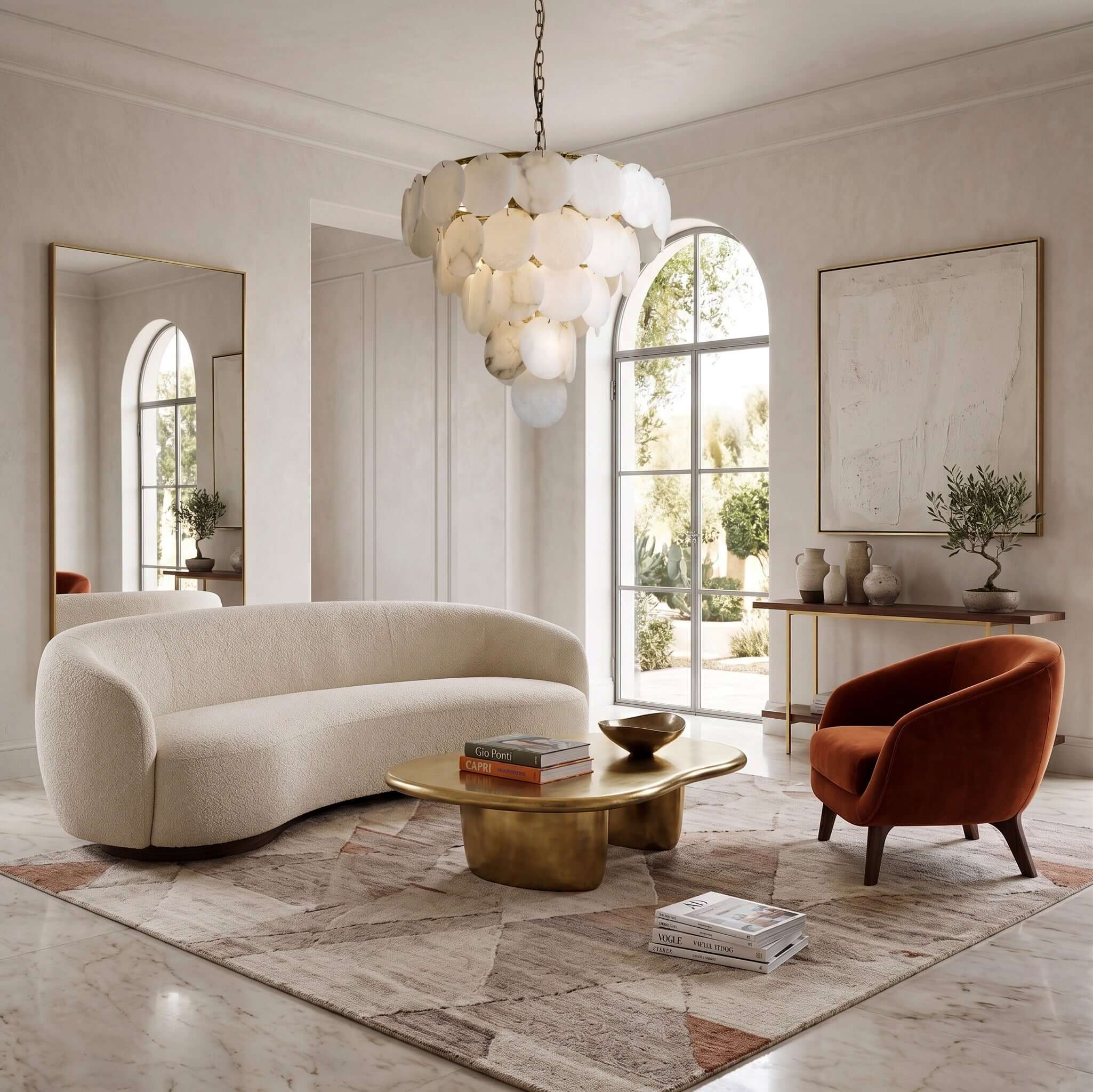 Marble Multi-Tiered Round Chandelier
