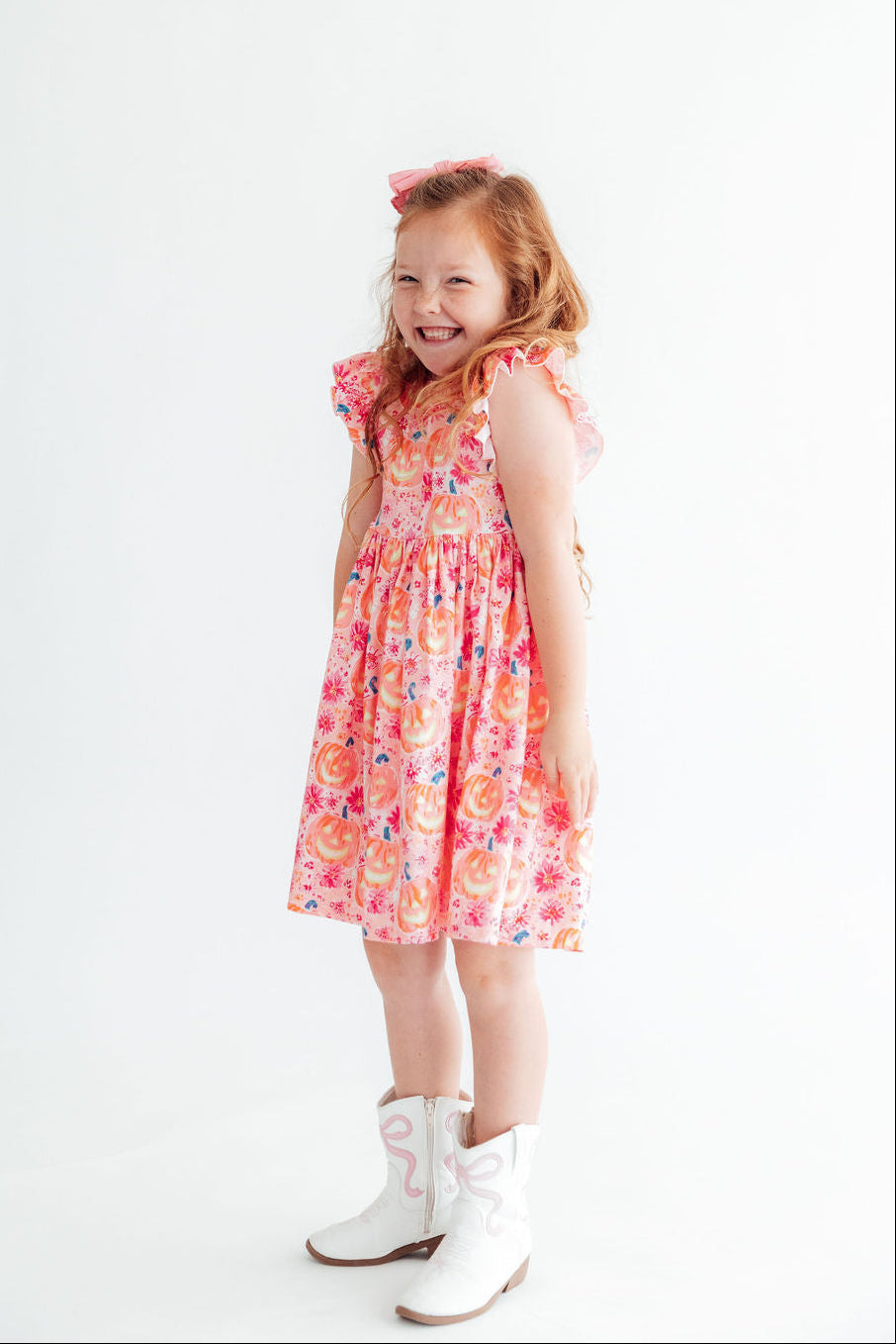 Spooktacular Flutter Sleeve Twirl Dress