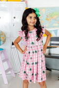 Southlake Carroll Gingham Dragons Flutter Twirl Dress