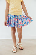 Watercolor Floral Ruffle Twirl Skort