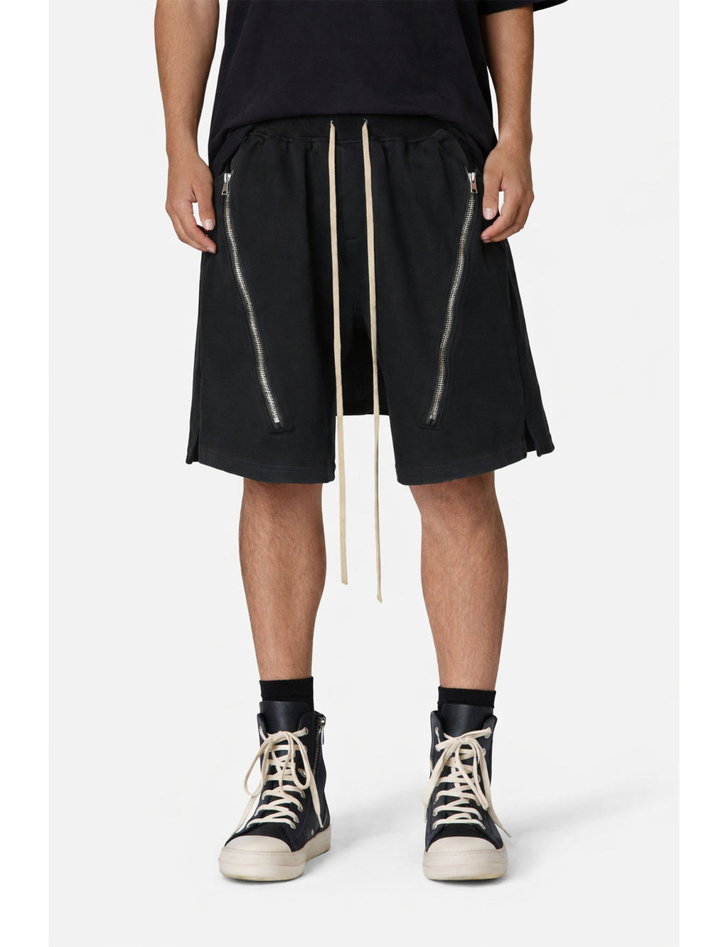 NOIR ZIP DRAWSTRING CARGO SHORTS