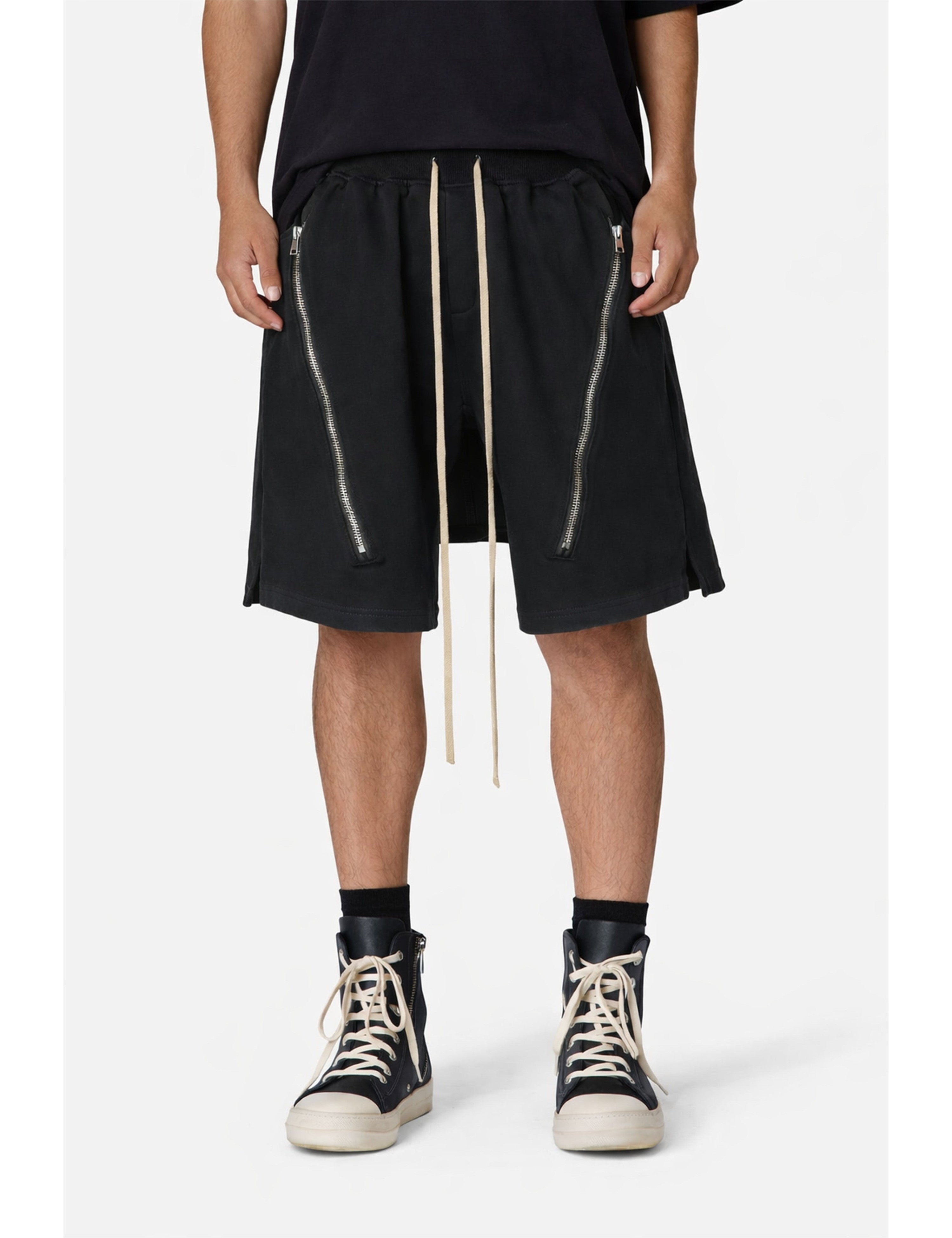 NOIR ZIP DRAWSTRING CARGO SHORTS