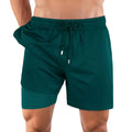 Men’s Premium Compression-Lined Hybrid Shorts – Night Green