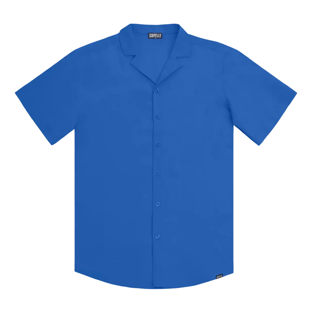 Men’s Short Sleeve Tailored Fit Button-Down Shirt – Ocean Blue