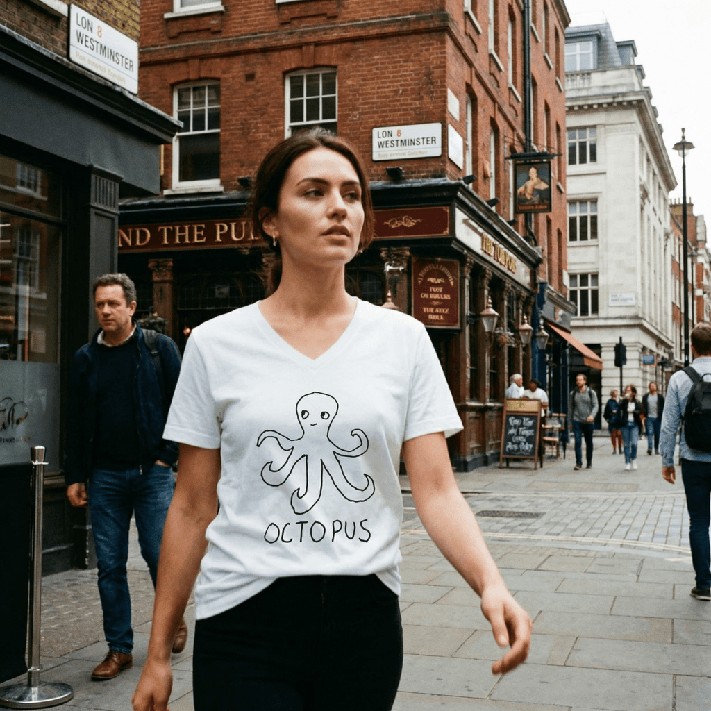Octopus - V-Neck T-Shirt