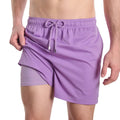 Men’s Premium Compression-Lined Hybrid Shorts – Orchid Bay