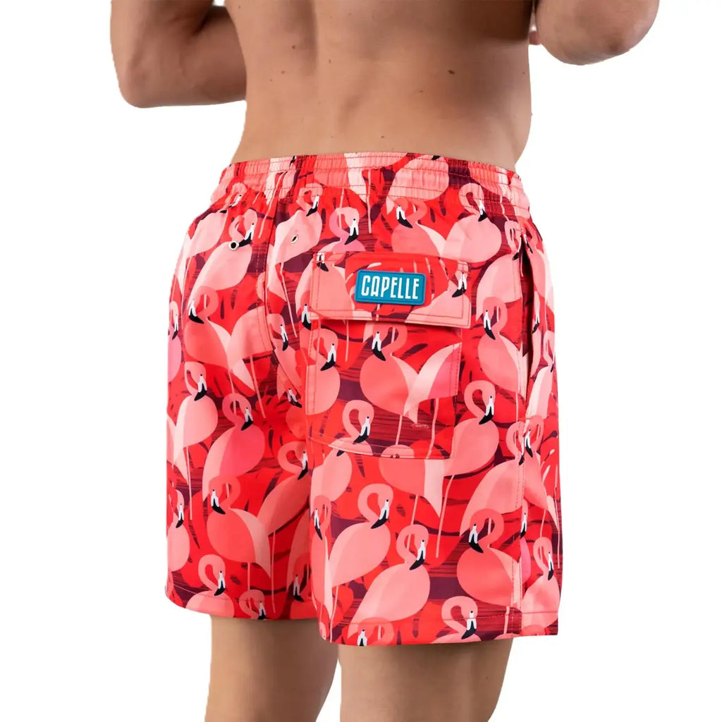 Men’s Premium Compression-Lined Hybrid Shorts – Pink Flamingos