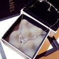 Ins New Arrive Zirconia Butterfly Necklace Charm Bling CZ Rose Gold Butterfly Jewelry