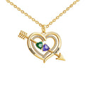 Personalized Love Heart Arrow Shape Necklace Custom Name Gold Silver Color Pendant