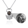 Personalized Angel Necklace With Wings Custom Projection Name Photo Pendant Necklaces