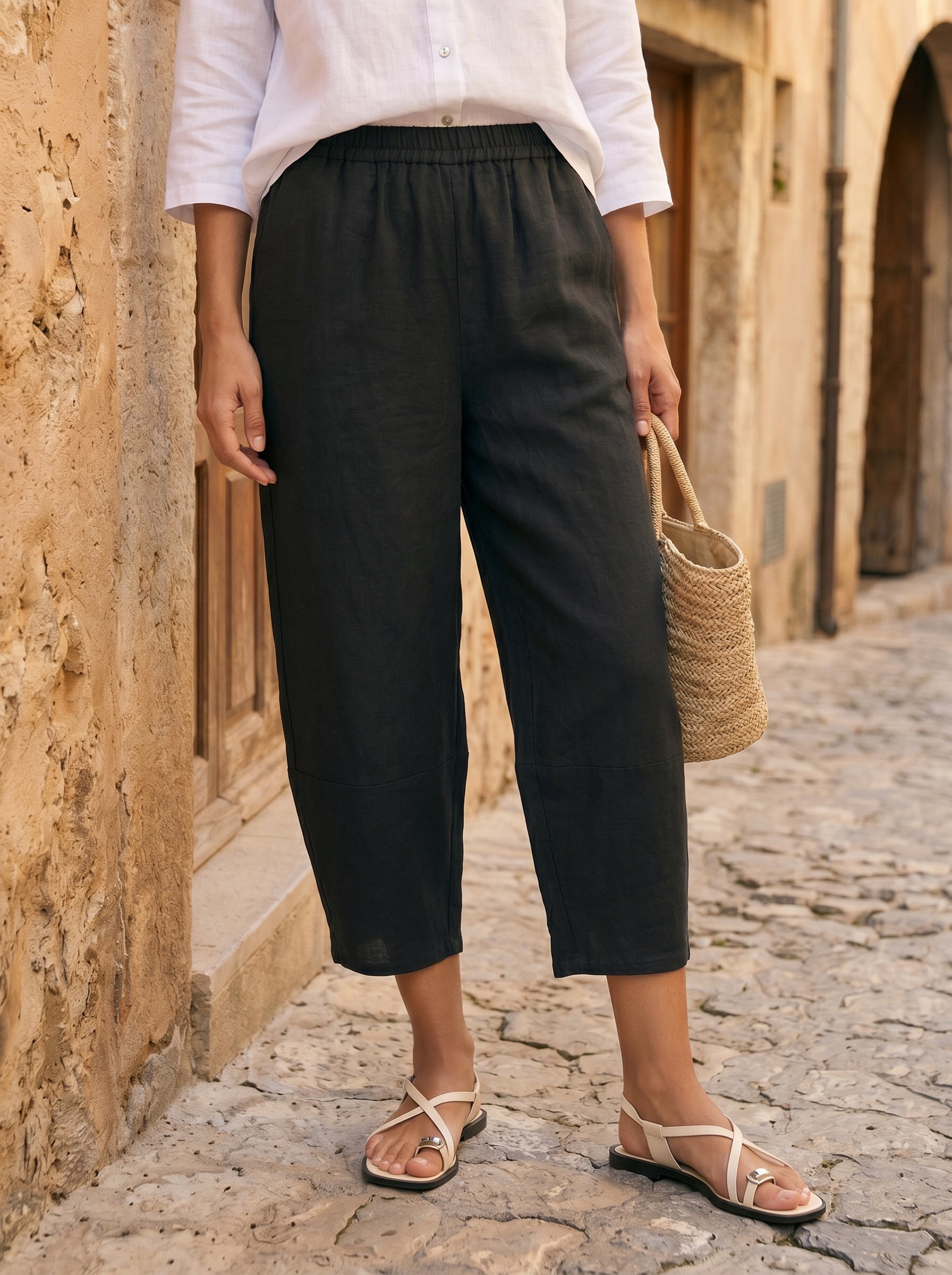 100% Linen Crop Pants RORY