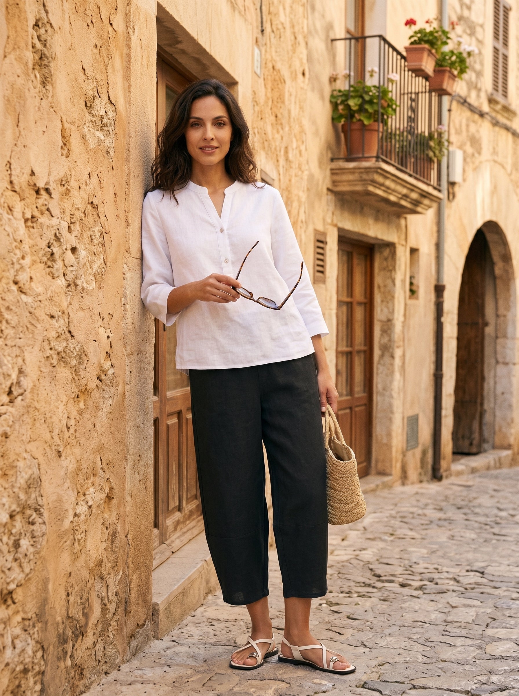 100% Linen Crop Pants RORY