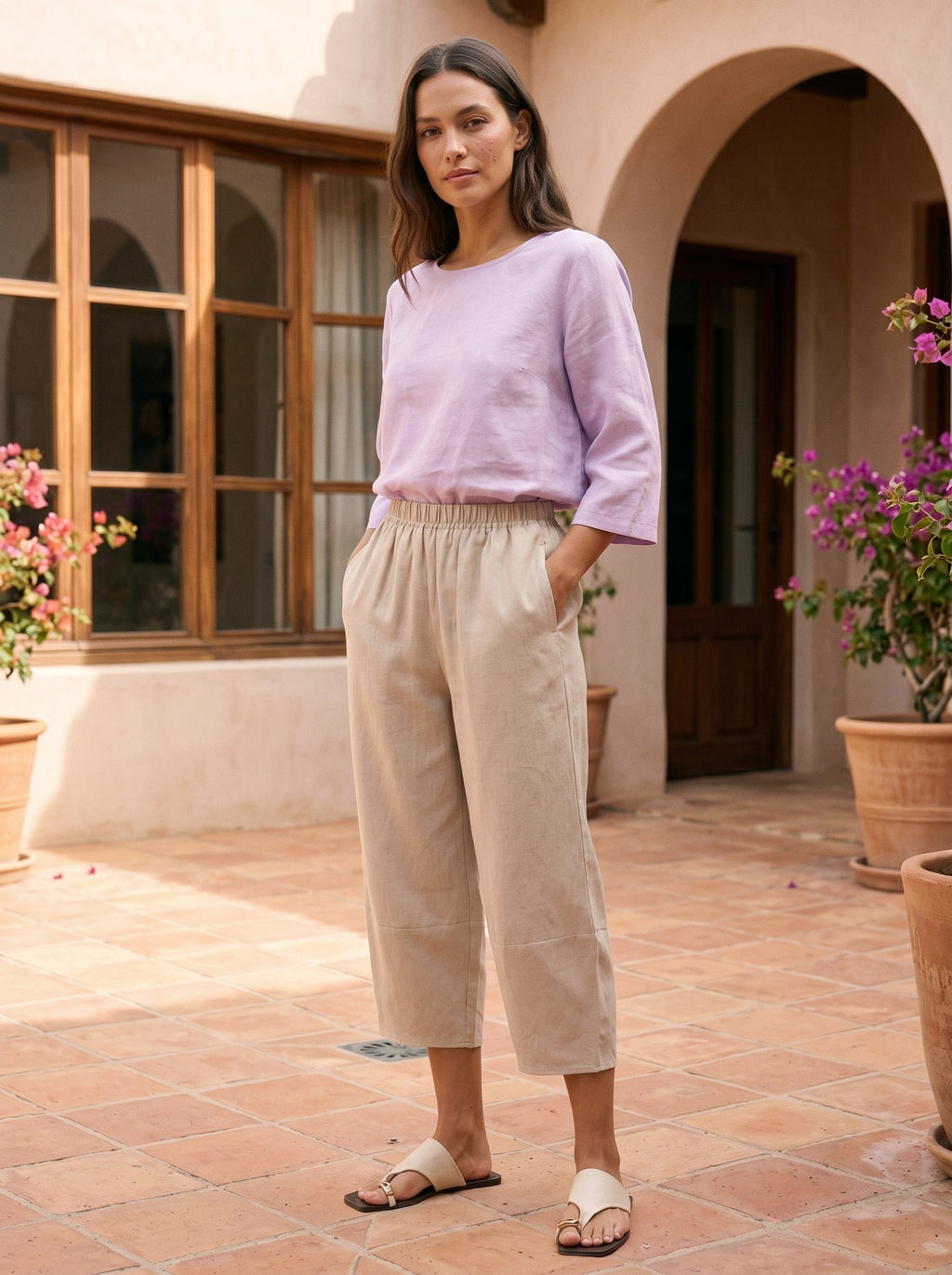 100% Linen Crop Pants RORY