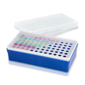 MTC Bio R8012 Ice Rack™ for 72 × 0.5mL tubes, detachable lid, tube platform, and base, numbered cavities, accepts snap cap and screw cap 0.5mL to 0.65mL tubes, 6/cs