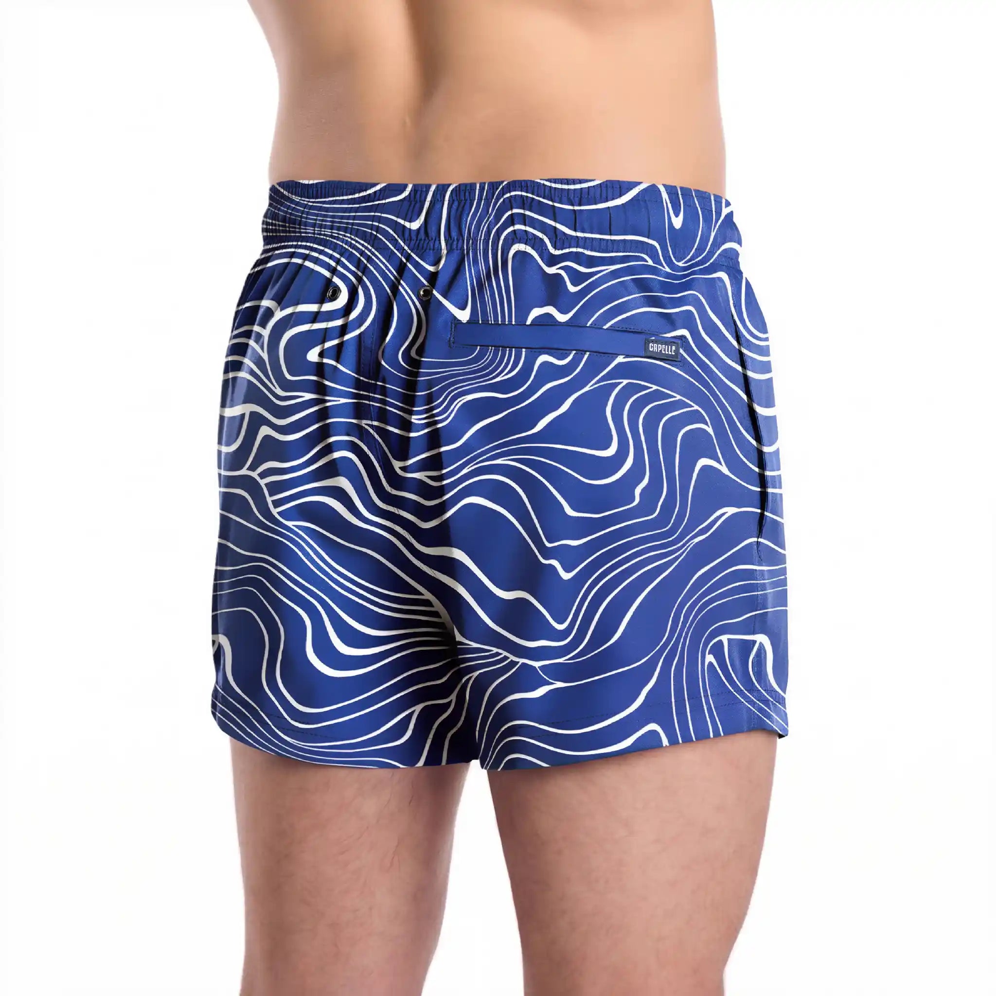 Men’s Premium Compression-Lined Hybrid Shorts – Sand Waves-Harbor and Surf